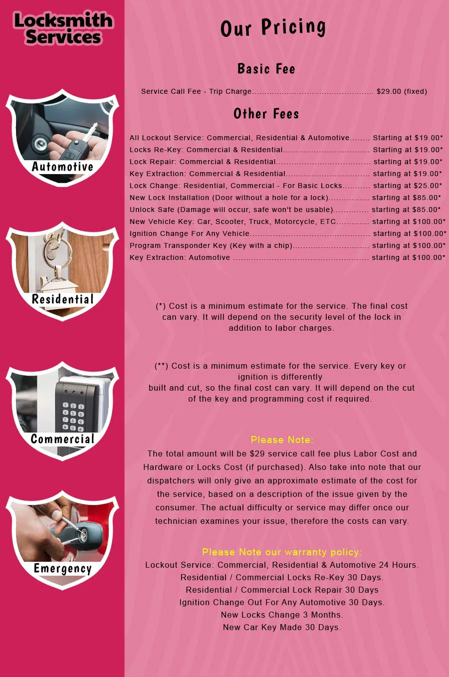 Barnegat NJ Locksmith Store Barnegat, NJ 609-772-4842 - price-list-c-18